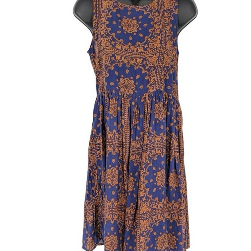 AnM Blue Orange Bandana Dress